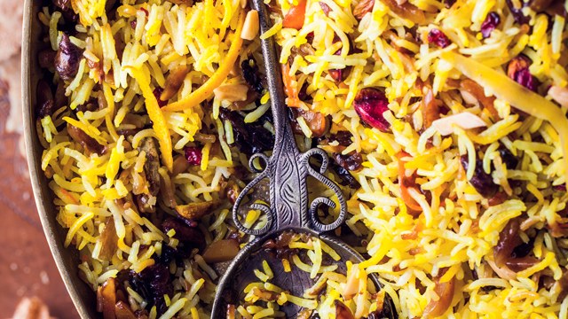 غذای ایرانی مجلسی با زعفران